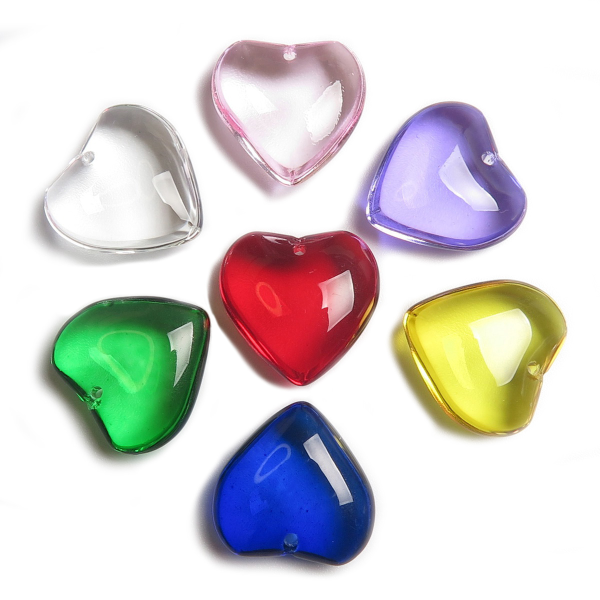 Jewelry Making Drill - 20Mm 5 Stuks Hartvorm Glossy Crystal